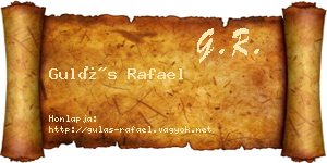 Gulás Rafael névjegykártya